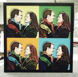 Warhol style couple - 4 panel